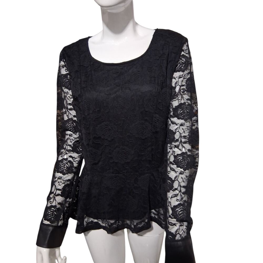 Y2K Michelle Whimsigoth Lace Womens size XL Dark Romantic‎ Fairygoth Peplum Top